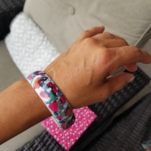 Vintage boho flower  bracelet cloisonne millie savage - Picture 4 of 16